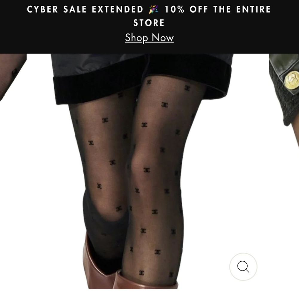 DUPE CCross inspired velvet textured logo print tights  Large